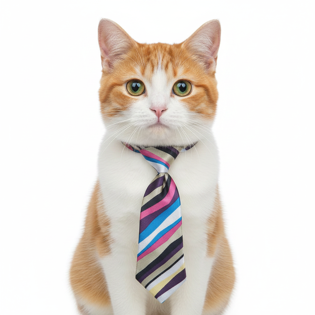 Corbata Beige-rosado - Gato