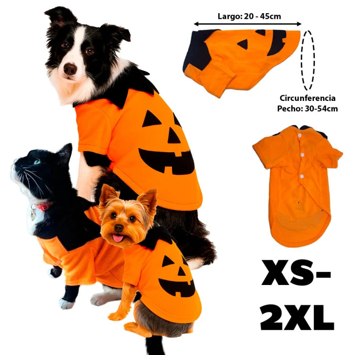 Disfraz Halloween de Calabaza para perros y gatos - L