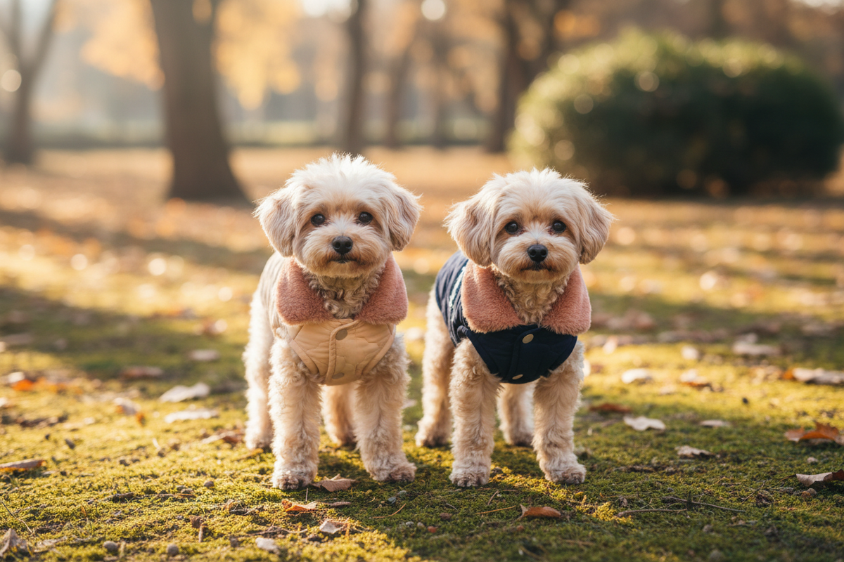 Dos perritos con parkas Dadagou