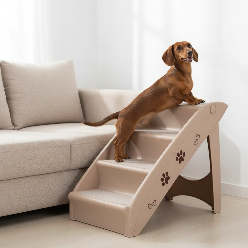 RAMPLA ESCALERA PET KENNEL PARA MASCOTAS 62*40*49.5 CM BEIGE