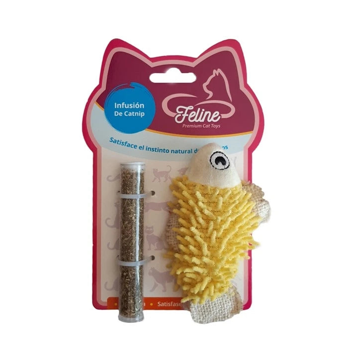 Feline Juguete Pez Con Catnip En Tubo - imagen 1
