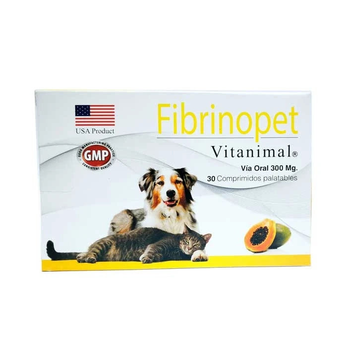 Vitanimal Fibrinopet perro/gato 300mg x 30 comprimidos - imagen 1