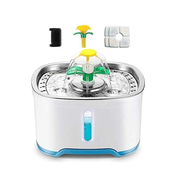 Fuente de agua para gatos y perros diseño  Flor - Acero Inoxidable - imagen 1