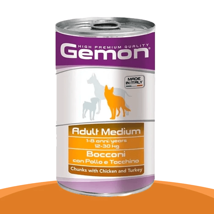 Gemon Dog Lata Medium Adult trozos de Pollo y Pavo - Pethome