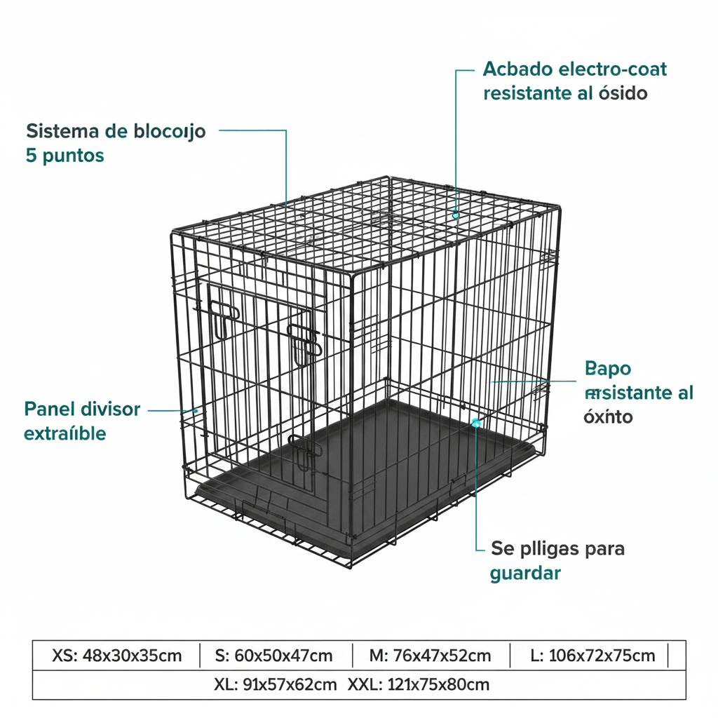 Jaula para perros bloqueo en 5 puntos - Pethome
