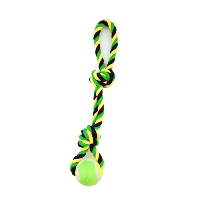 Juguete Cuerda de Algodón Nudos y Pelota de Fieltro