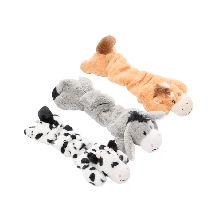 JUGUETE BURRO DE PELUCHE ELASTICO PARA MASCOTAS 30.5x10.5 CM