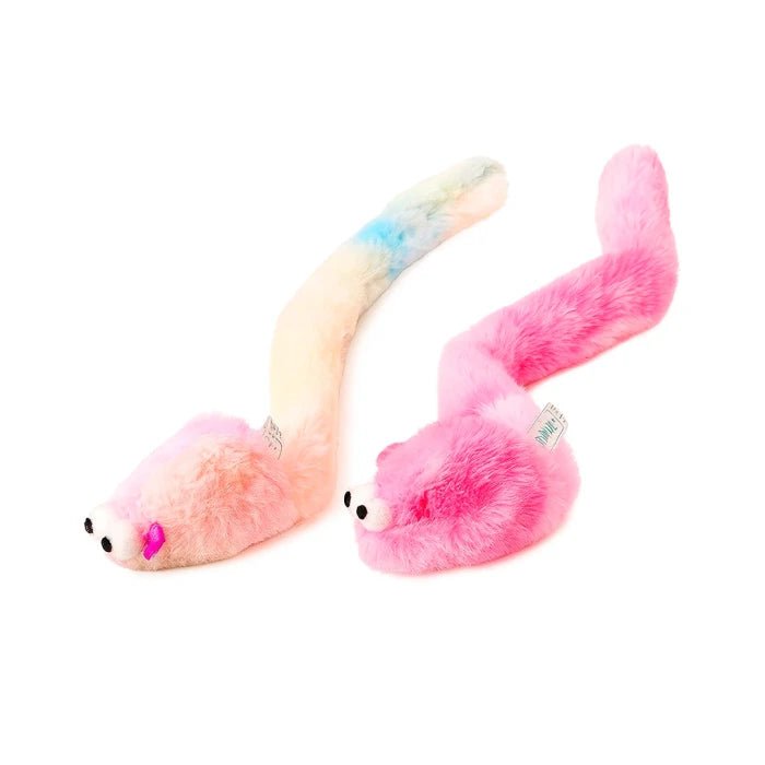 Juguete ratón con cola colores con catnip 15cm - Pethome