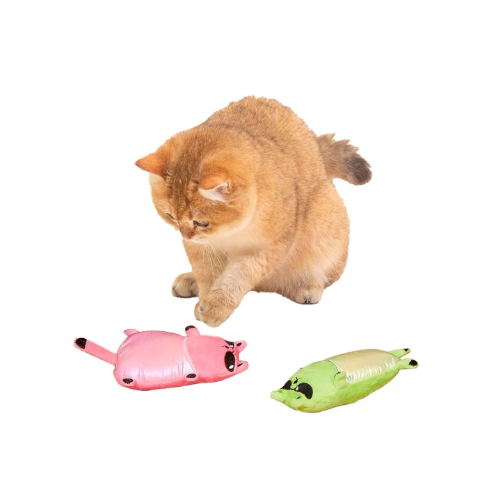 JUGUETE TELA GATO CON LENTES CON SONAJERO