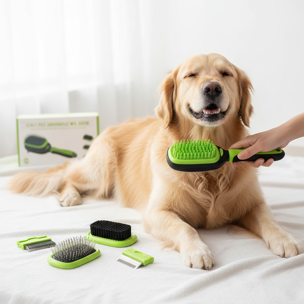 Kit Cepillo Multifuncional 5 en 1 para Perro y Gatos