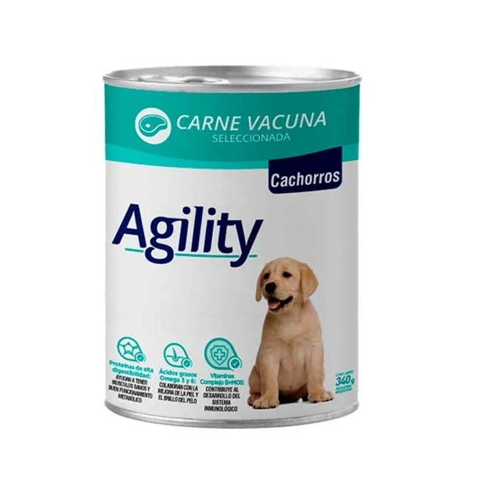 Lata Agility Cachorro Sabor Carne de Vacuno 340GR - imagen 1