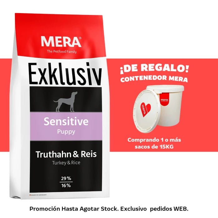 MERA Cachorros M-Exklusiv Sensitive Puppy Pavo y Arroz (Truthahn & Reis) - Pethome