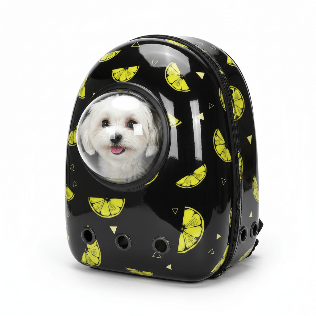 MOCHILA ASTRONAUTA COLOR NEGRA CON LIMONES - Pethome