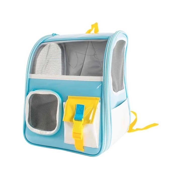 MOCHILA DE TRANSPORTE PARA GATOS AZUL - Pethome