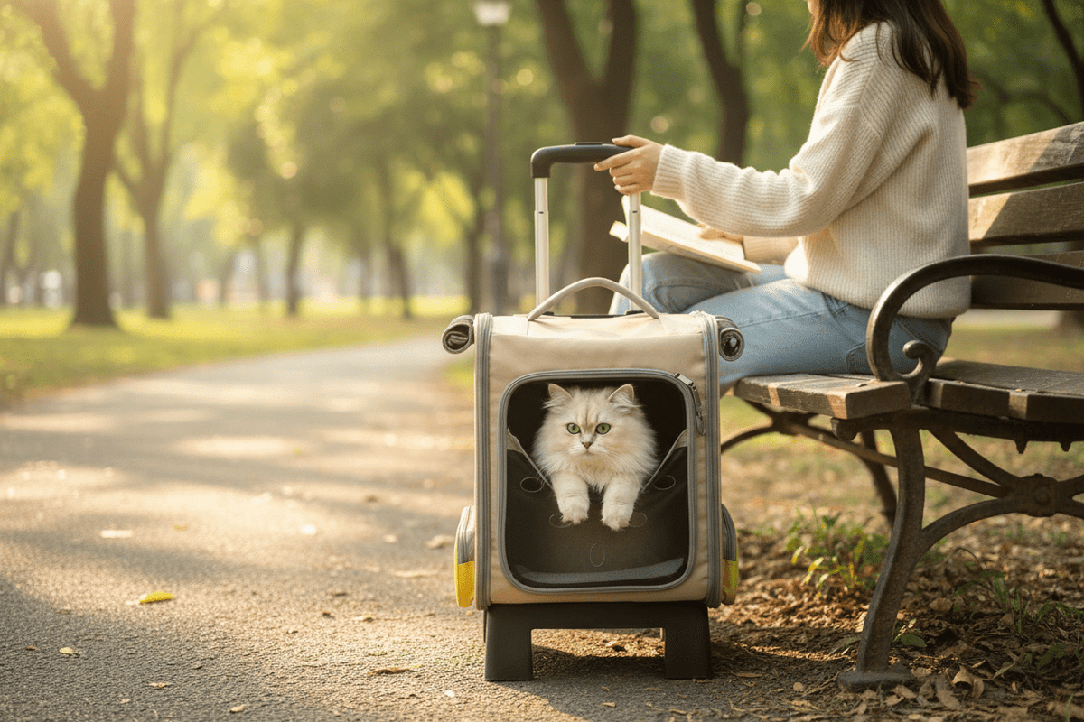 MOCHILA TRANSPORTADORA PARA MASCOTAS CON MANILLA - Pethome