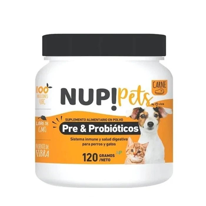 NUP! Pets Pre & Probióticos para perros y gatos Sabor Carne 120gr - Pethome