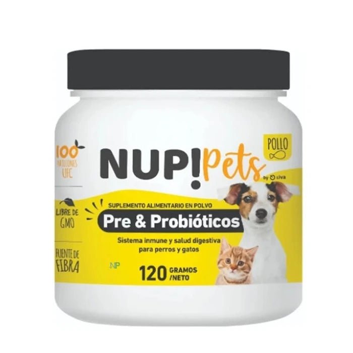 NUP! Pets Pre & Probióticos para perros y gatos Sabor Pollo 120gr - Pethome