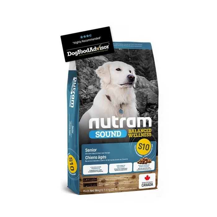 NEW S10 NUTRAM SOUND BALANCED WELLNESS SENIOR DOG FOOD 11.4KG