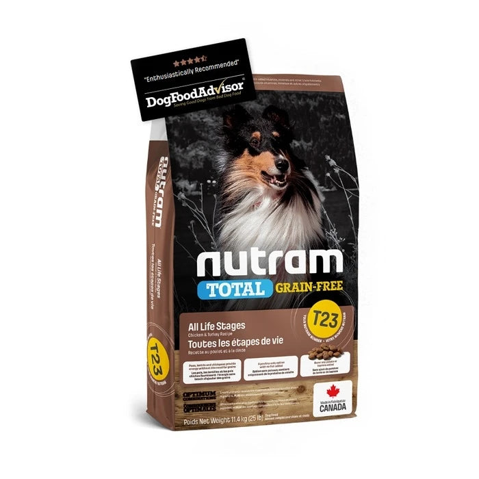 NEW T23 NUTRAM TOTAL GRAIN-FREE CHICKEN & TURKEY DOG FOOD 2KG