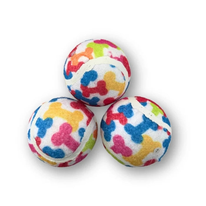 PACK 3 PELOTAS ESTILO TENIA DISENO HUESOS - imagen 1