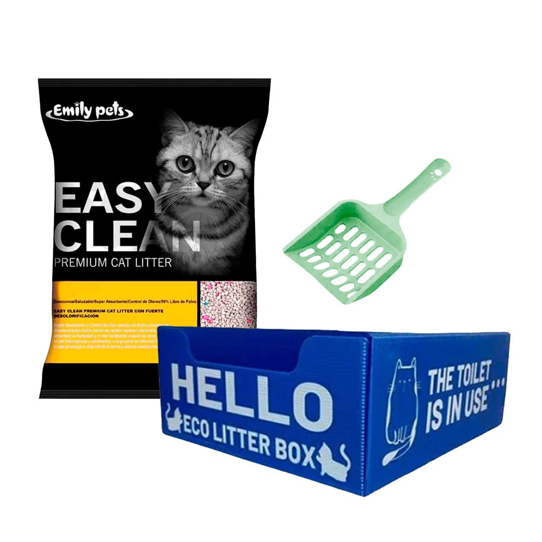 Pack Gato Eco: Baño ecológico + 8kg Arena Easy Clean + Pala - Pethome