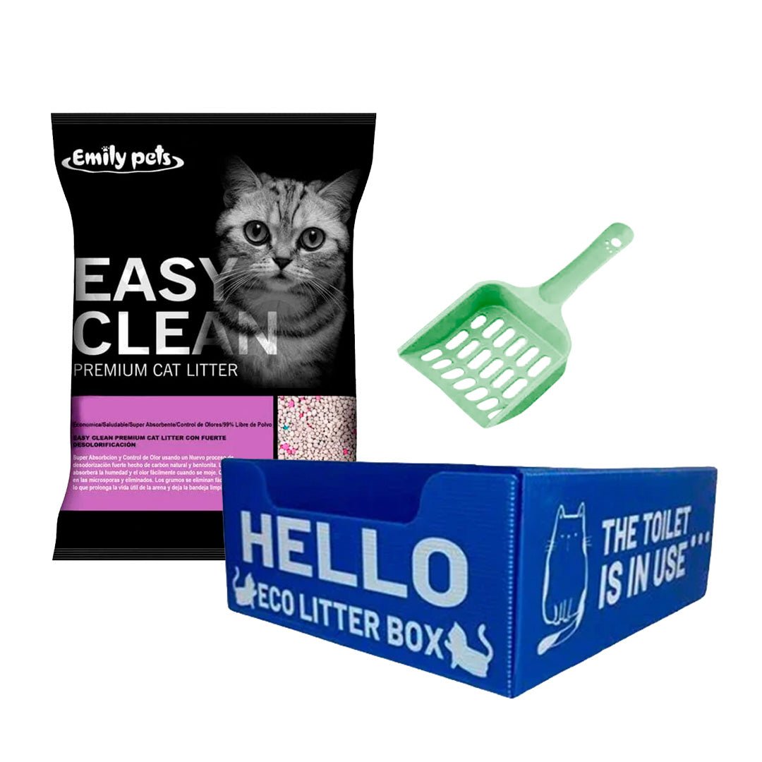 Pack Gato Eco: Baño ecológico + 8kg Arena Easy Clean + Pala - Pethome