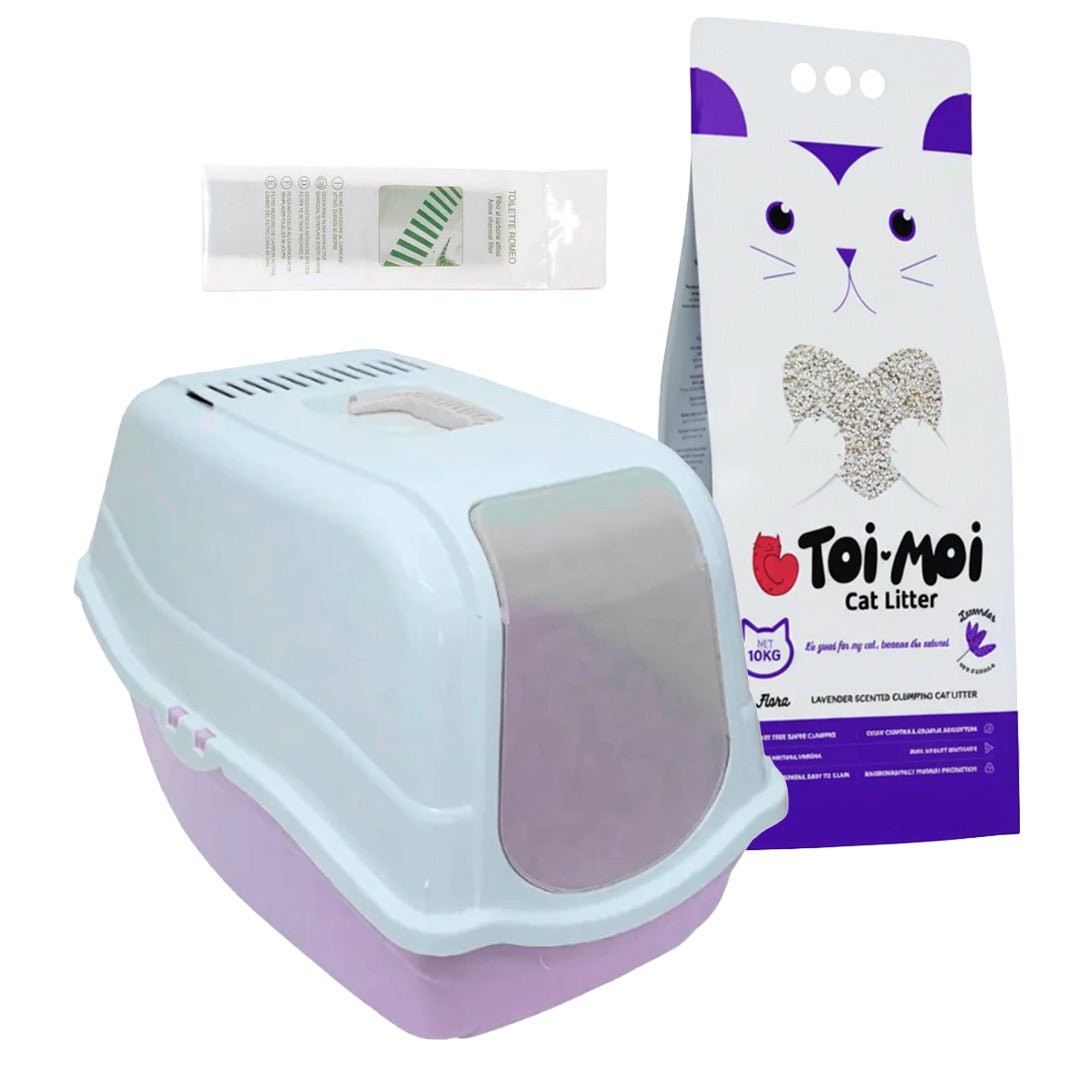 Pack Gato Royal: Arena Toi Moi 10kg + Baño Romeo + Pala + Filtro Repuesto - Pethome