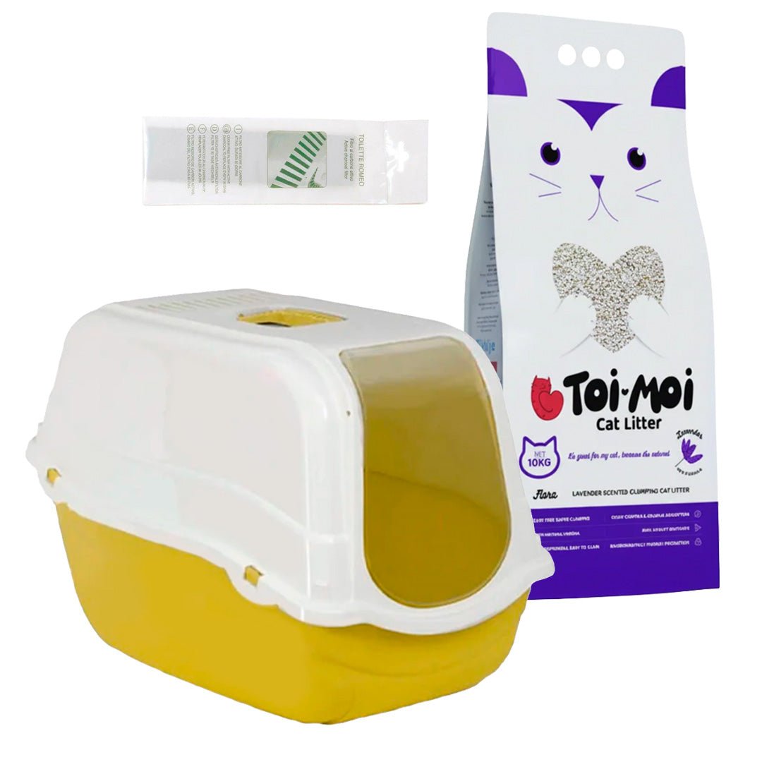 Pack Gato Royal: Arena Toi Moi 10kg + Baño Romeo + Pala + Filtro Repuesto - Pethome