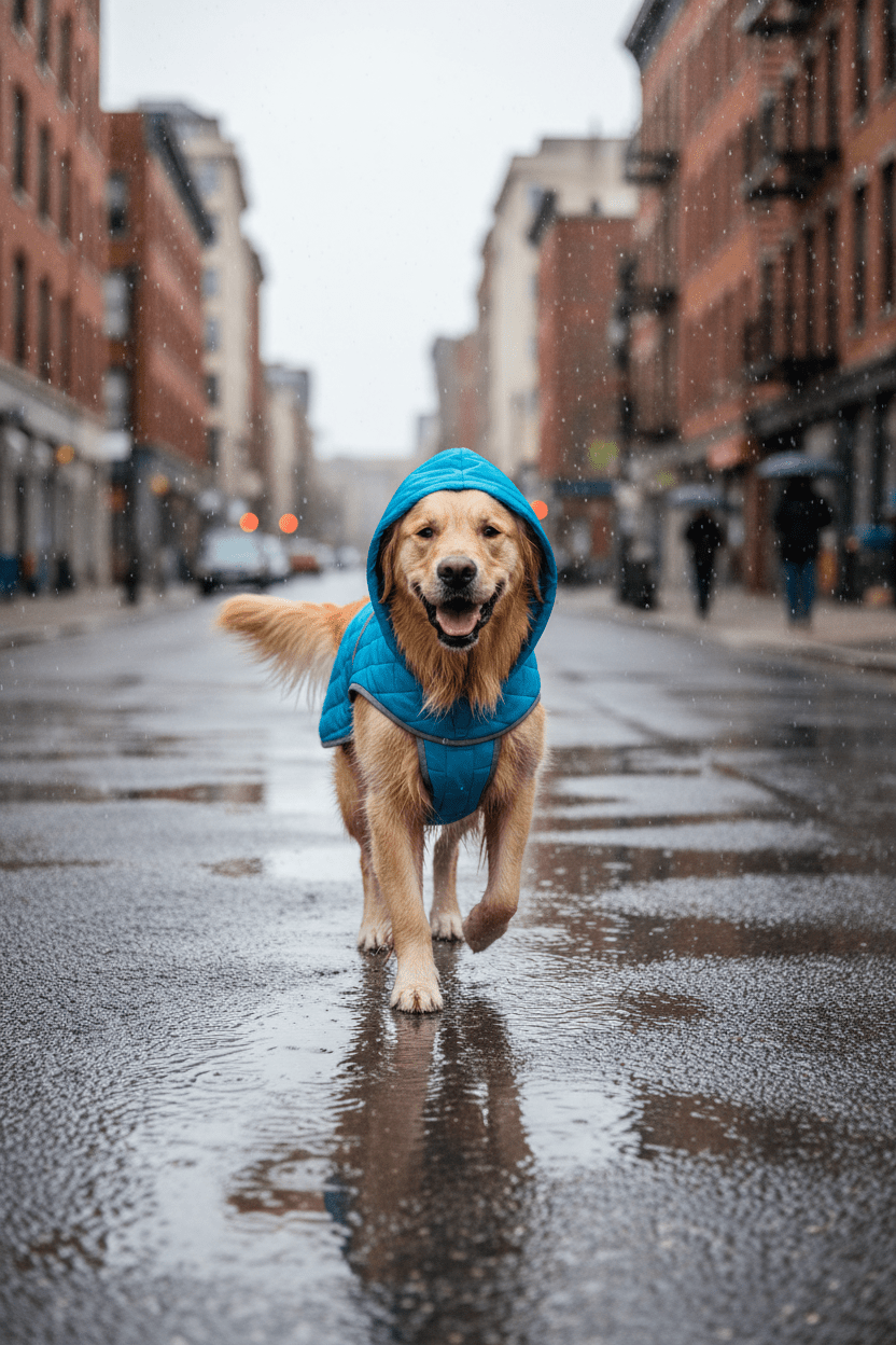 Parka Reversible para perro y gato Azul-Naranjo - Pethome