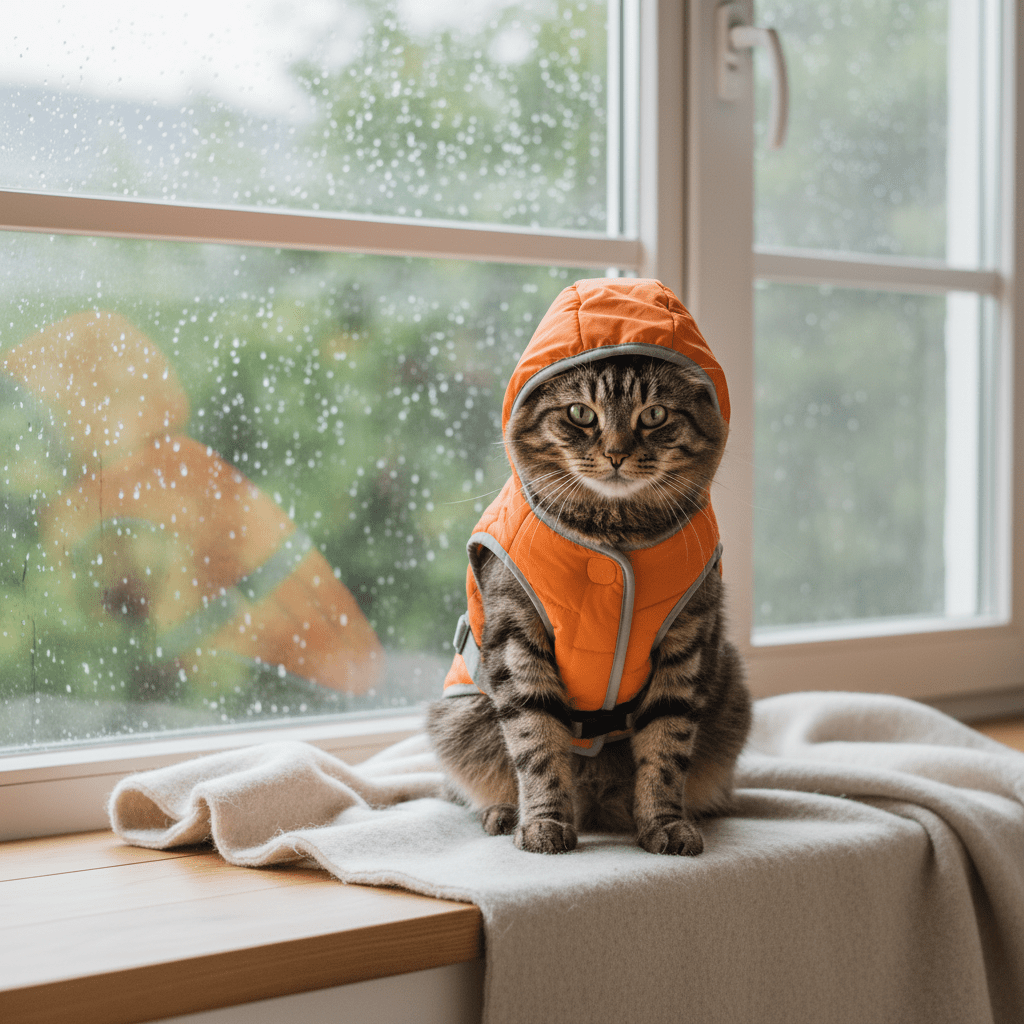 Parka Reversible para perro y gato Celeste Naranjo - Pethome