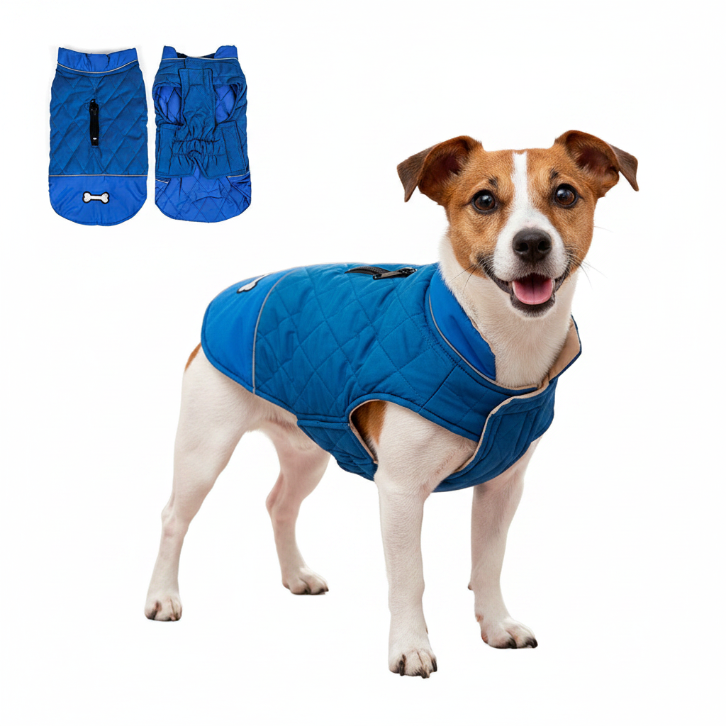 Parka Reversible Azul para perros