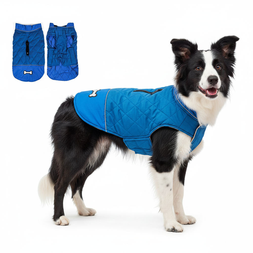 Parka Reversible Azul para perros