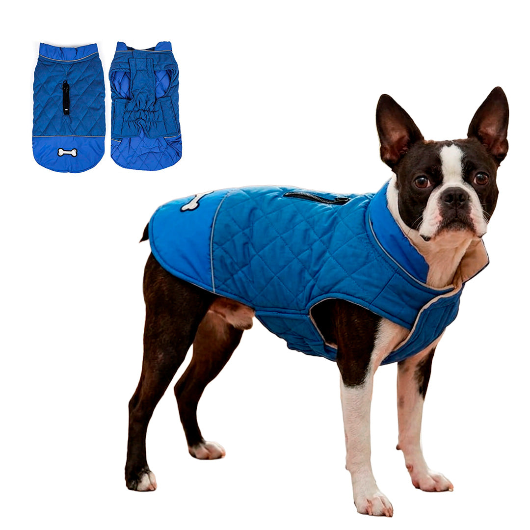 Parka Reversible Azul para perros