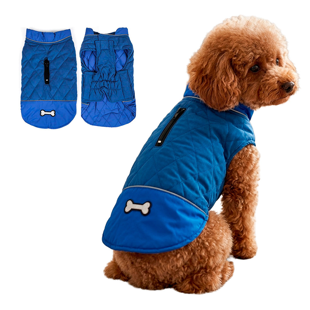Parka Reversible Azul para perros