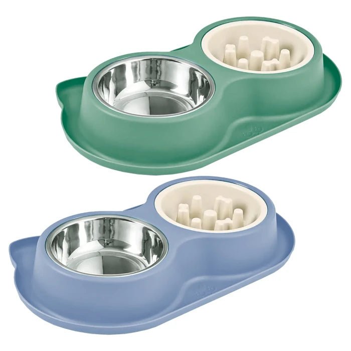 Plato doble comedero lento 255 grm - Pethome