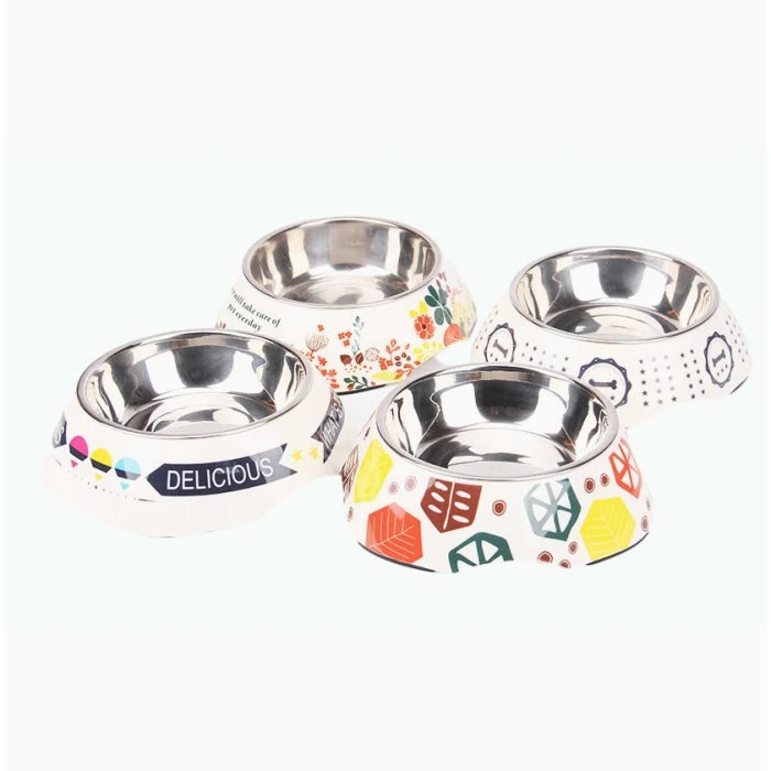 Plato para mascota melamina y acero inoxidable