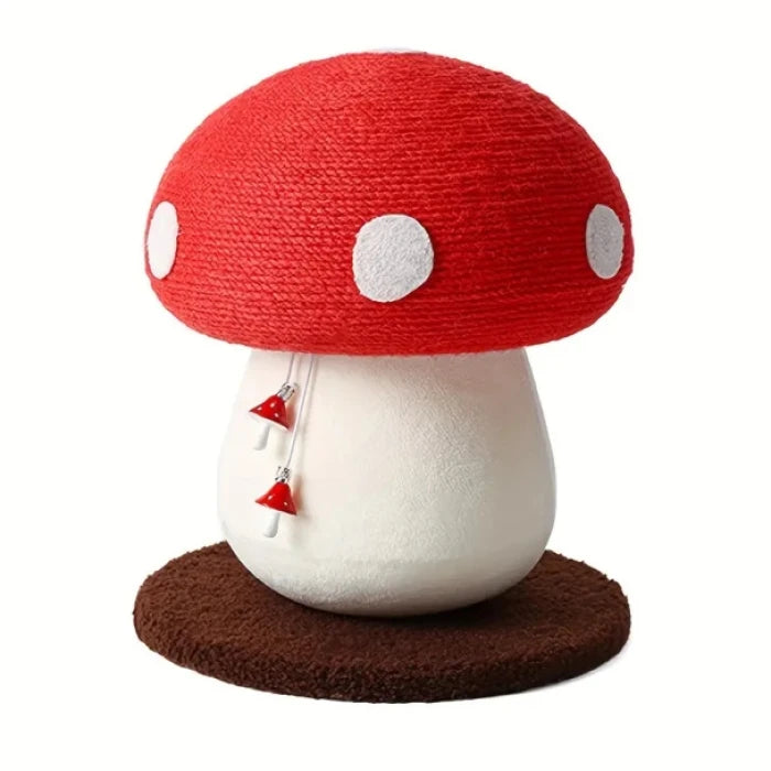 Rascador Forma de Hongo Blanco con Rojo - imagen 1