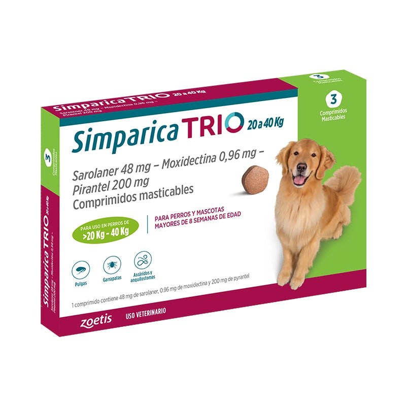 Simparica Trio X1 Comprimido Masticable para perros - Pethome