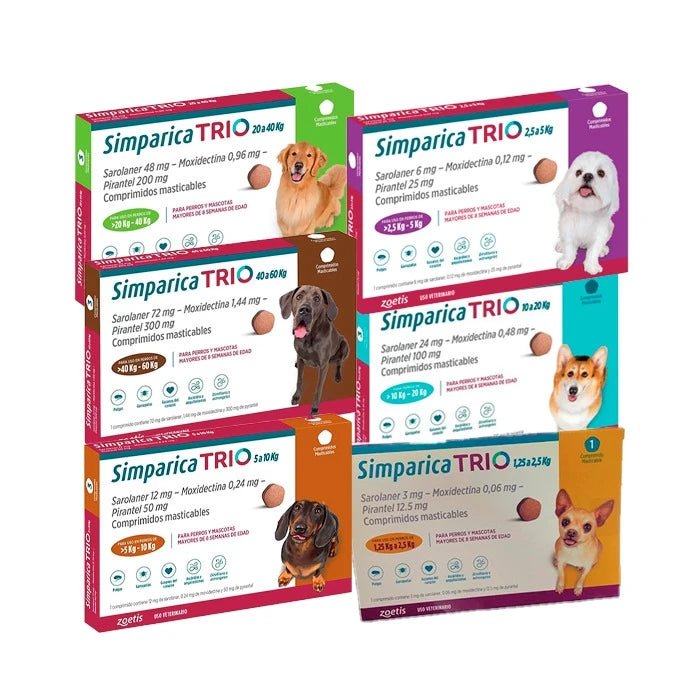 Simparica Trio X1 Comprimido Masticable para perros - Pethome