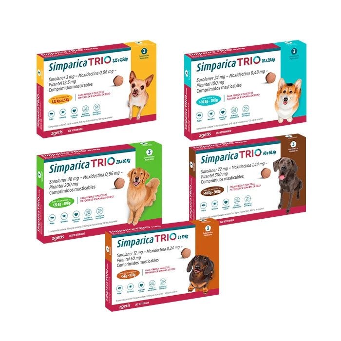 Simparica Trio X3 Comprimido Masticable para perros - Pethome
