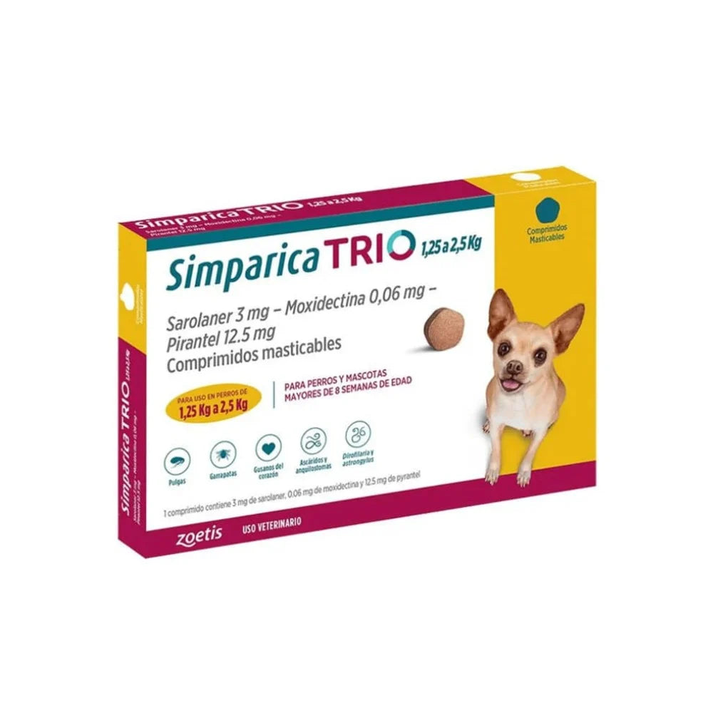 Simparica Trio X1 Comprimido Masticable para perros
