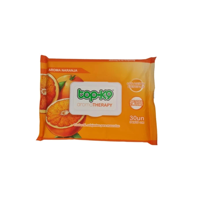 TOPK9 THERAPY TOALLA HUMEDA RELAJANTE XG 30 UNID NARANJA - imagen 1