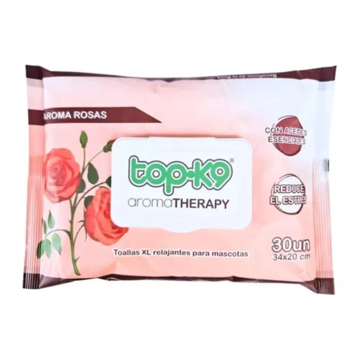 TOPK9 THERAPY TOALLA HUMEDA RELAJANTE XG 30 UNID ROSAS - imagen 1