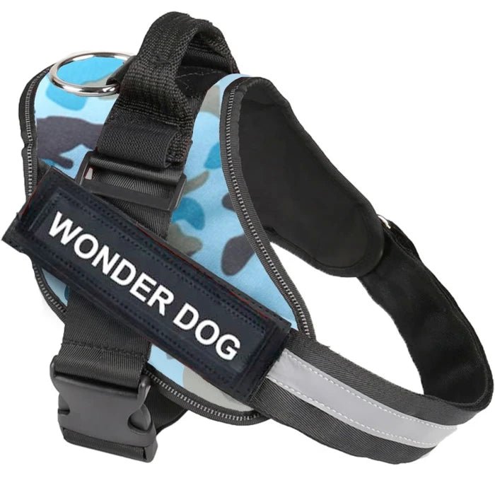 Wonder Dog Arnés Camuflaje Celeste Reflectante para Perros - Pethome