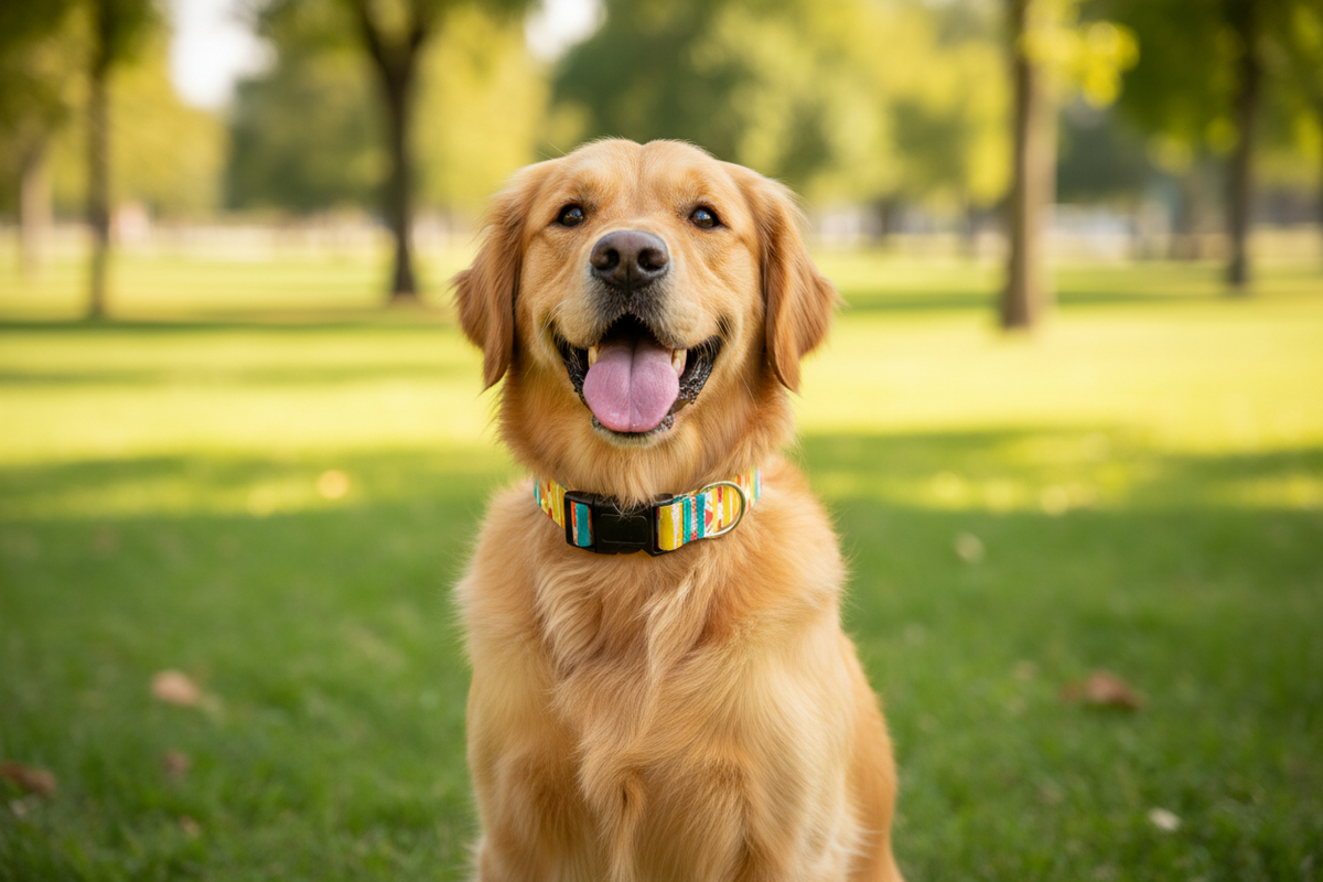 Wonder Dog Collar Mixto - Golden Retriever usándolo