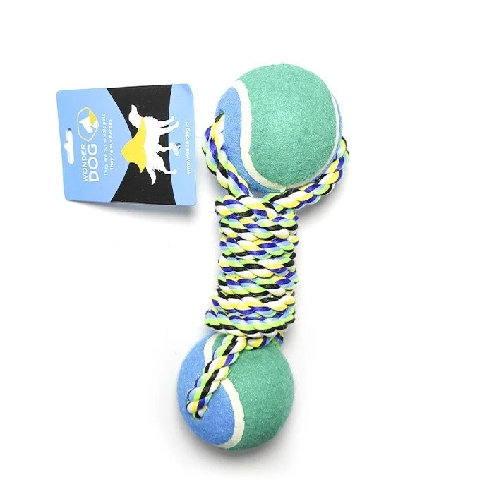 Wonder Dog Juguete De Algodón En Forma De Hueso Con Pelotas - imagen 1