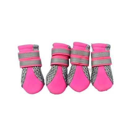 ZAPATOS PARA PERROS TELA Y VELCRO TALLA L ROSA