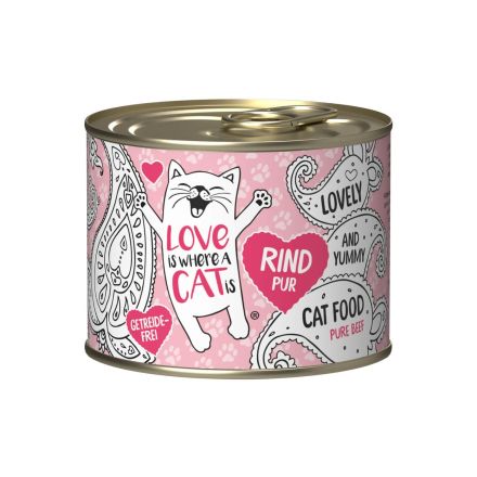 Love Is Where a Cat is - Beef Pure Lata 200gr