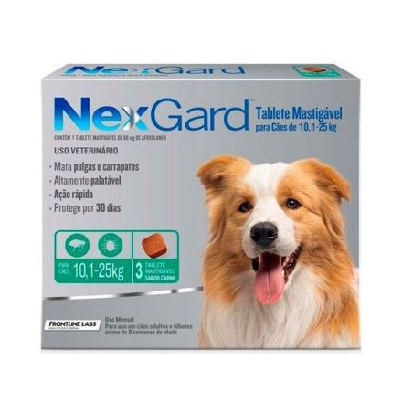 Nexgard Antiparasitario 3 Comprimidos 10,1 a 25 KG