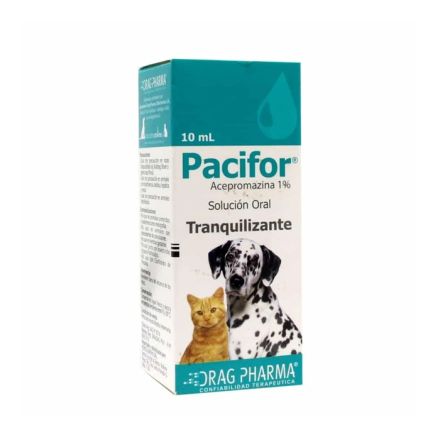 Solución oral, está indicado como agente sedante tranquilizante para perros y gatos.